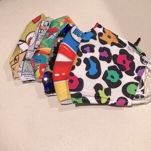 Adult size colorful facemask variety six pack